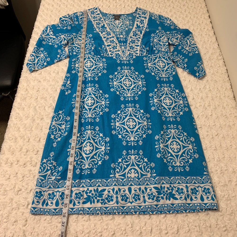 Ann Taylor Linen/Cotton 3/4 Sleeve Shift Dress Sz M - Picture 10 of 10